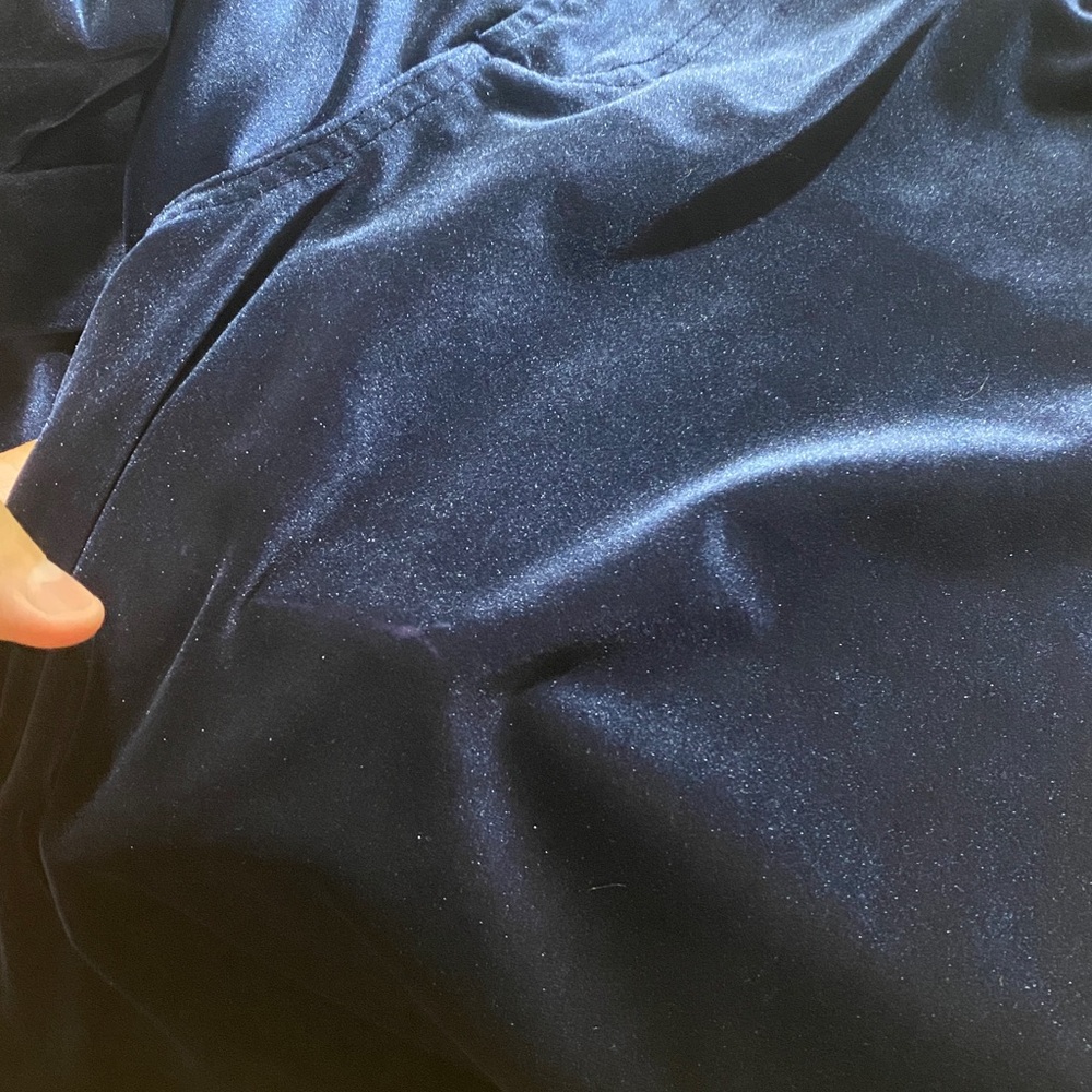 Favorite Daughter The Masha Super High Rise Wide Leg Navy Blue Velvet Size 31 - Picture 4 of 12